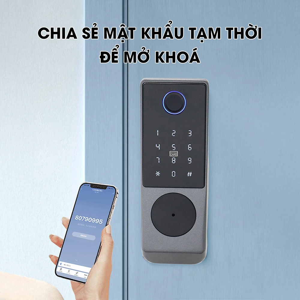 Khóa Cửa Cổng Sắt Vân Tay Giá Rẻ DiVo T22 - 2 Mặt Vân Tay, Mã Số, App