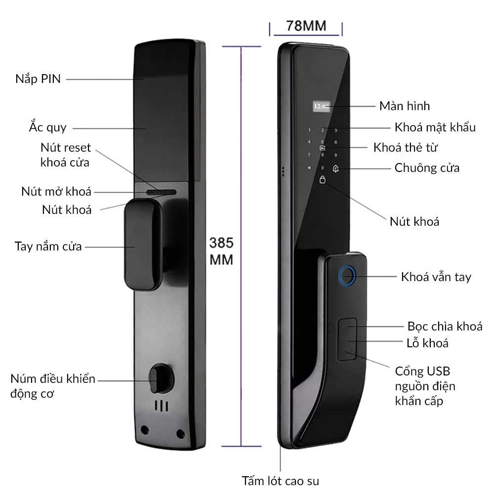 Khóa cửa thông minh DIVO GA37 - Mẫu Mới Nhất 2025