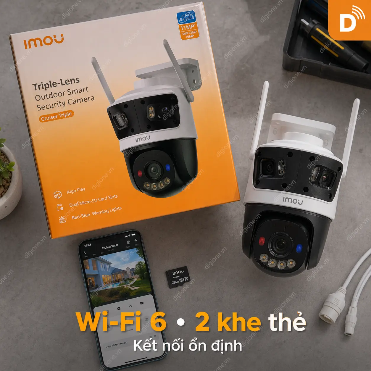 Camera IMOU 3 Mắt Cruiser Triple IPC-S7UP-11M0WED Ngoài Trời 11MP - IP66