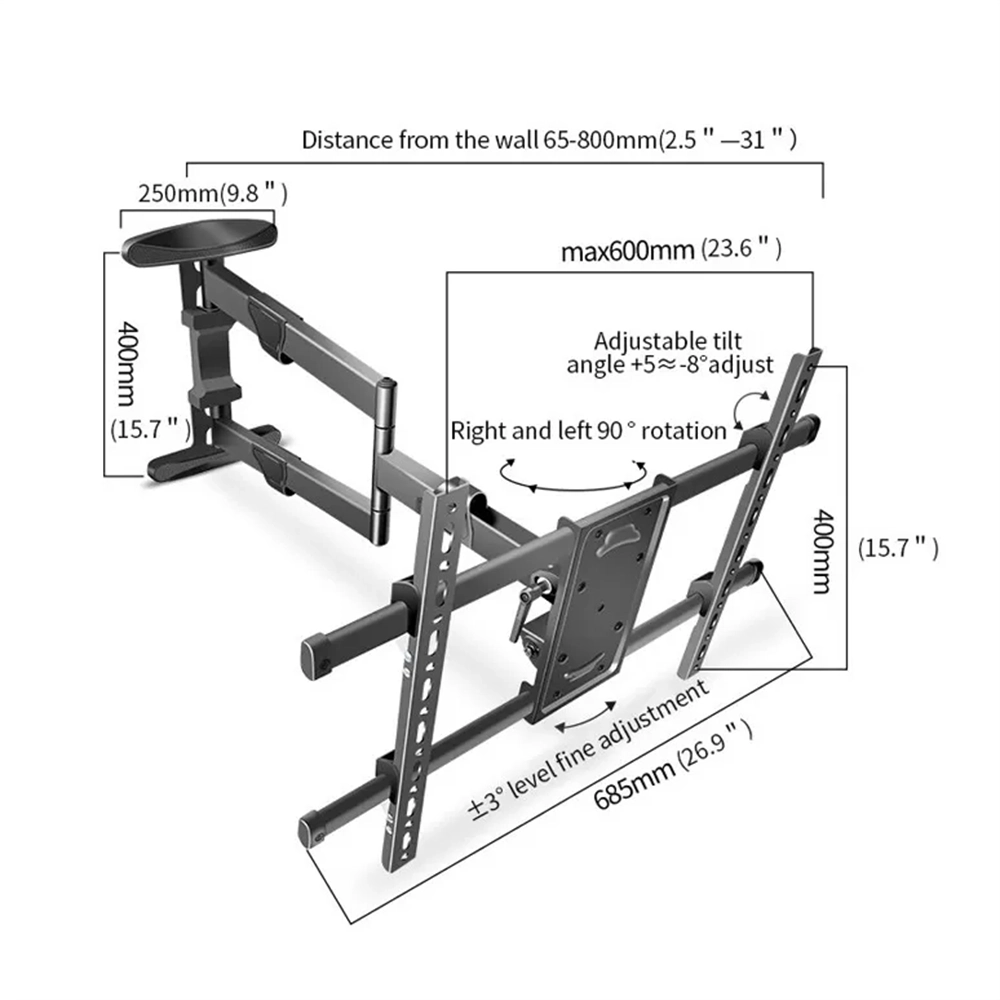Giá Treo Tivi Xoay Vuông ERGOTEK E89 40 – 75 inch