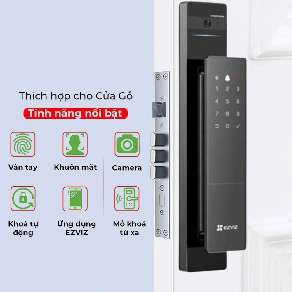 Khoá Cửa Vân Tay EZVIZ DL50FVS - Nhận Diện Khuôn Mặt