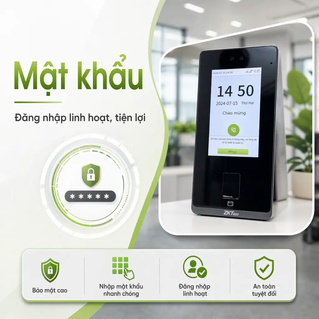 Máy Chấm Công Khuôn Mặt ZKTeco Senseface 4A