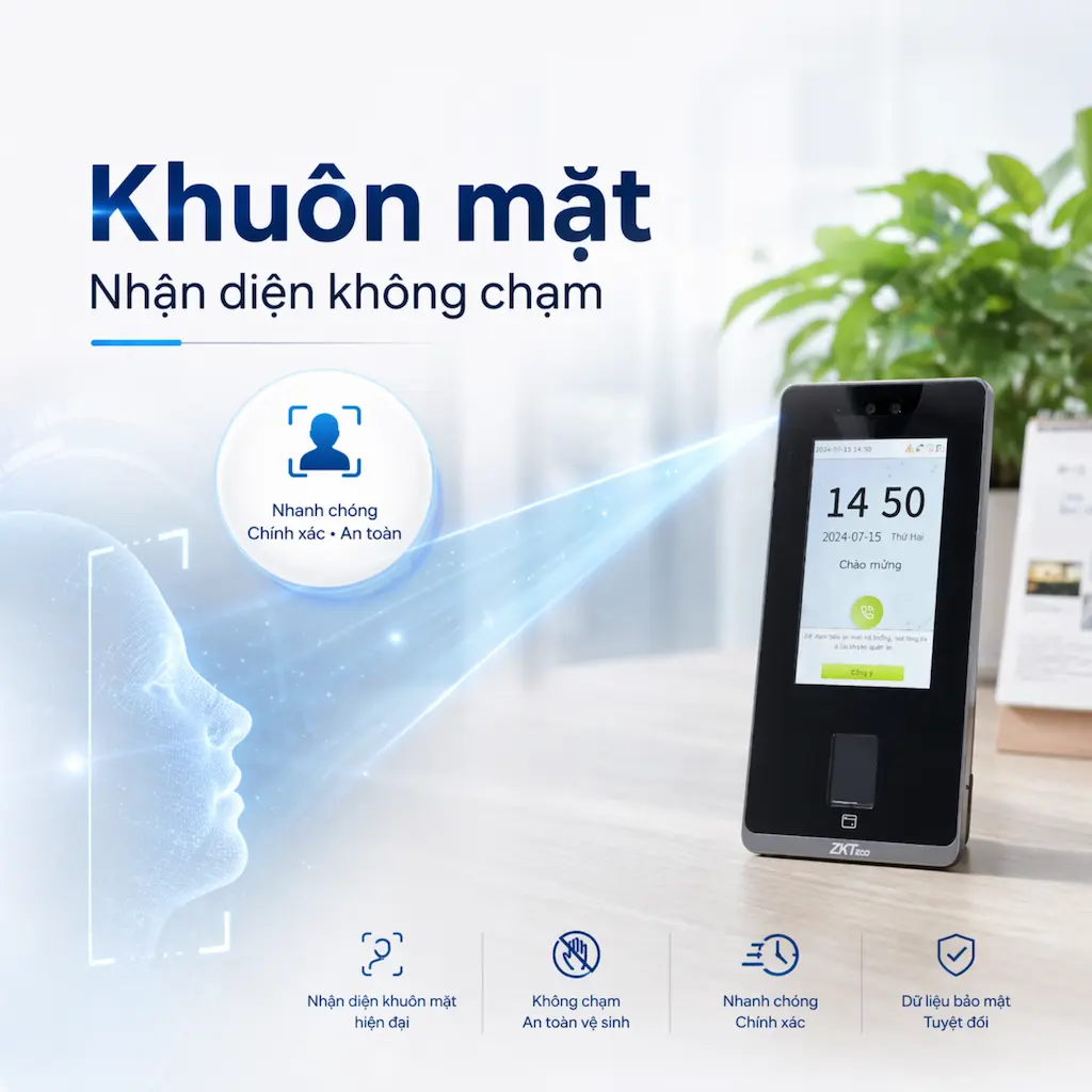 Máy Chấm Công Khuôn Mặt ZKTeco Senseface 4A