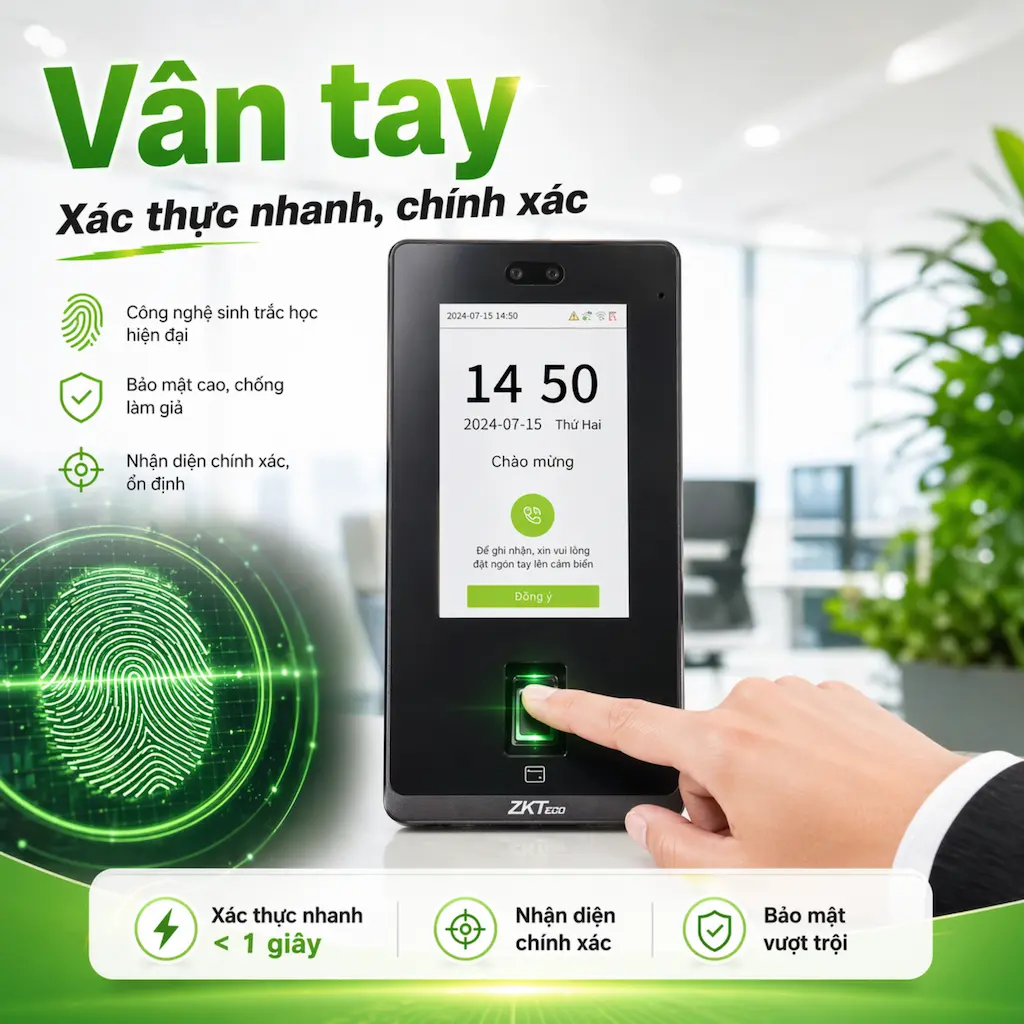 Máy Chấm Công Khuôn Mặt ZKTeco Senseface 4A