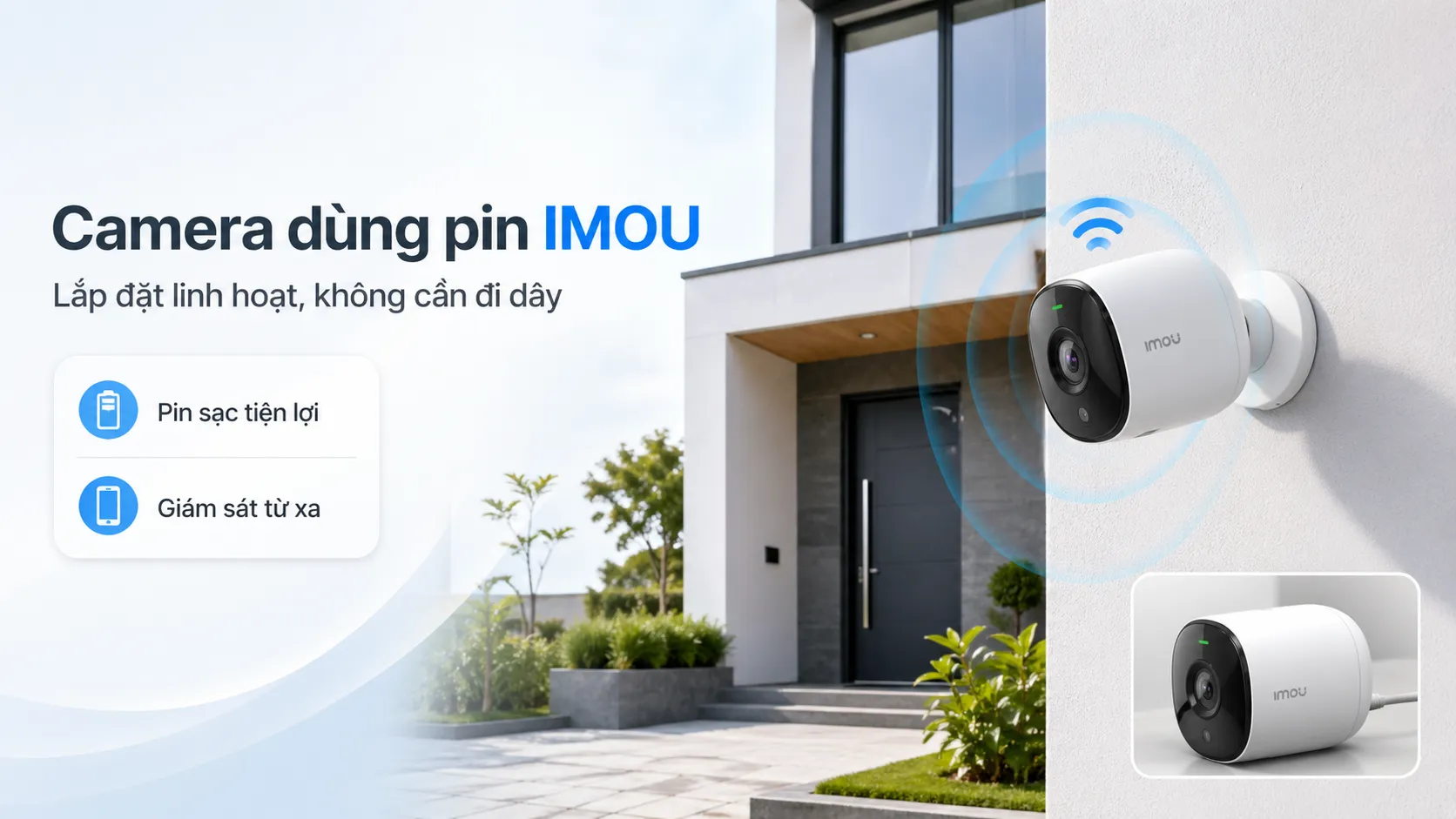 camera d&ugrave;ng pin sạc DigiOne pin tr&acirc;u chạy 3-6 th&aacute;ng t&iacute;ch điện cao