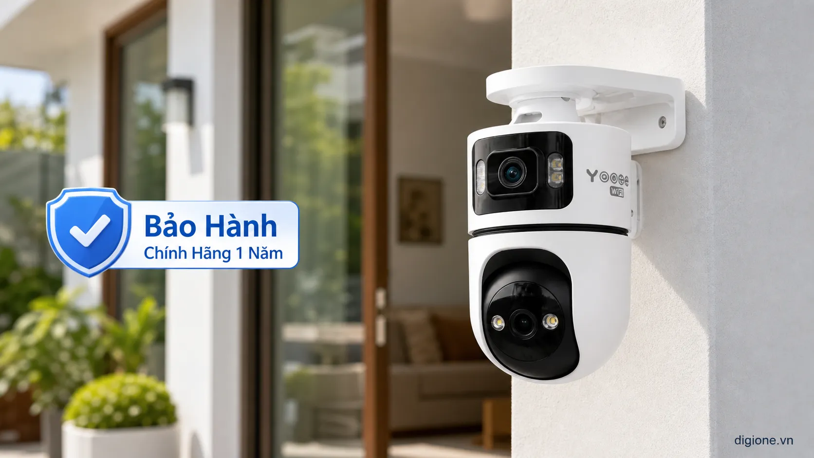 camera Yoosee 2 mắt Q86 mắt cố định g&oacute;c rộng mắt PTZ xoay 360 độ