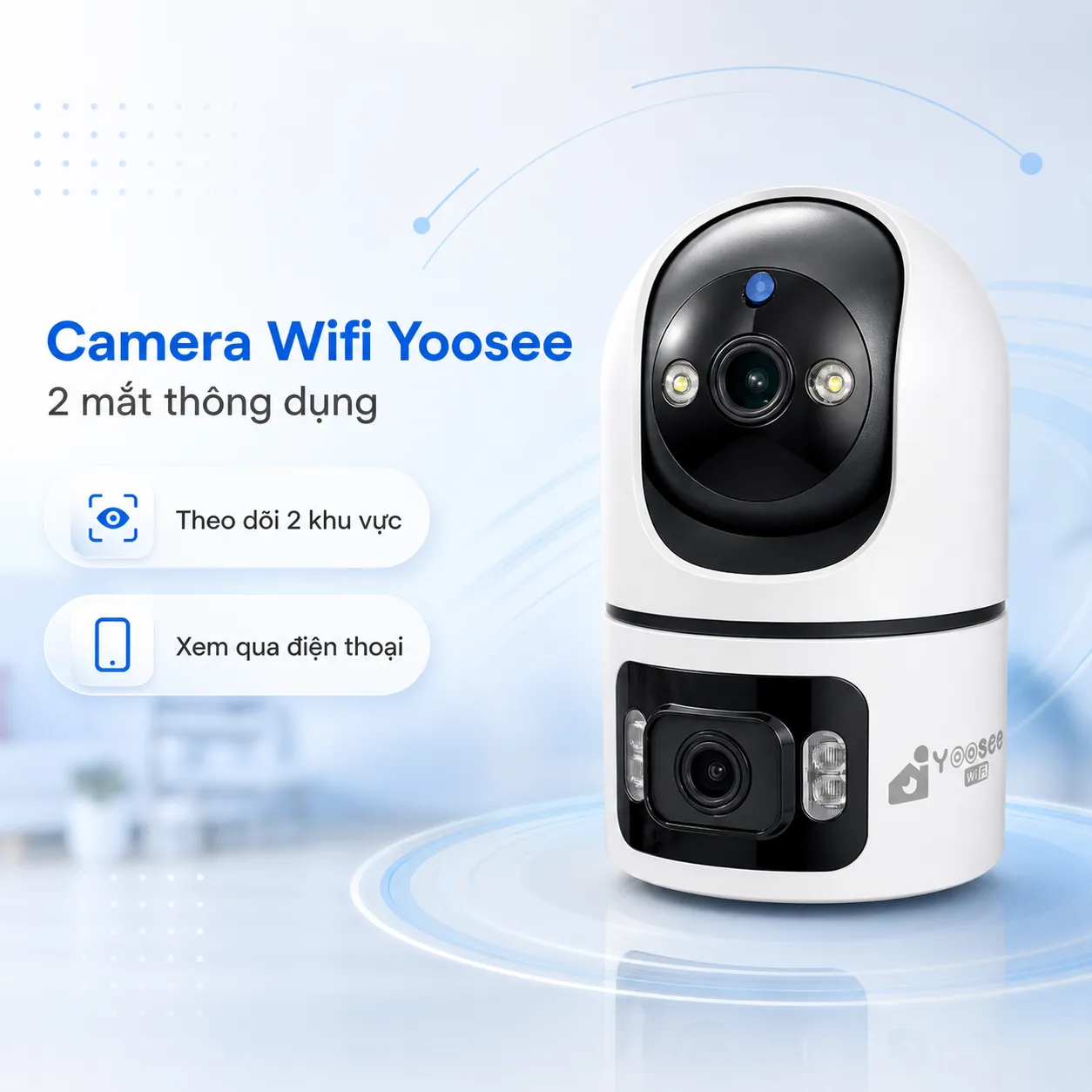 Camera YOOSEE Q86 2 Mắt Trong Nhà 2MP - Đàm thoại 2 chiều