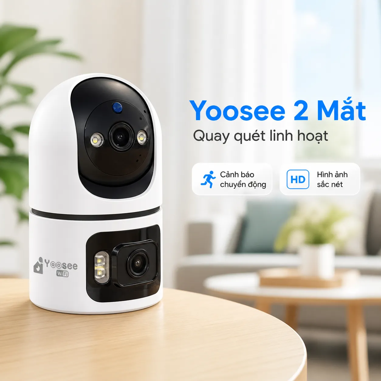 Camera YOOSEE Q86 2 Mắt Trong Nhà 2MP - Đàm thoại 2 chiều