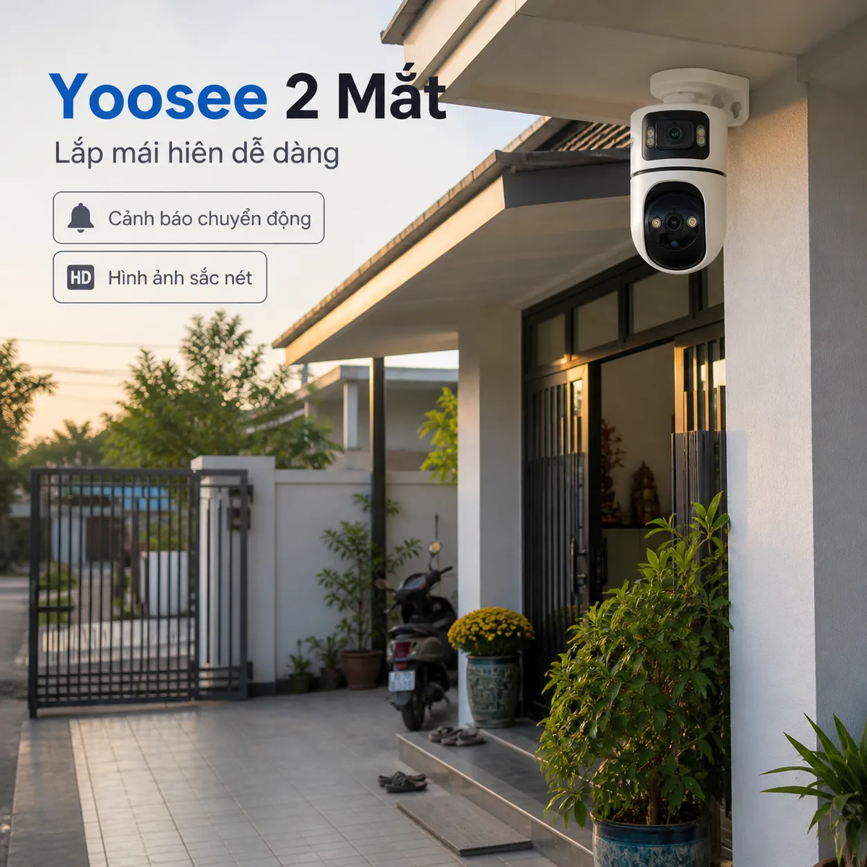 Camera YOOSEE Q86 2 Mắt Trong Nhà 2MP - Đàm thoại 2 chiều