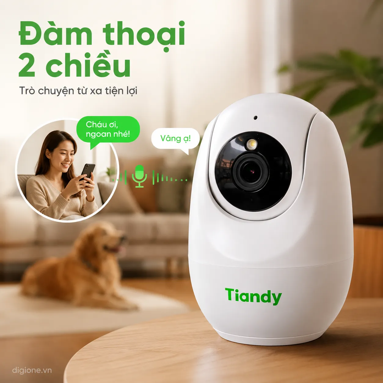 Camera TIANDY TC-H342N 4MP 2K - AI nhận diện người, Đàm thoại 2 chiều