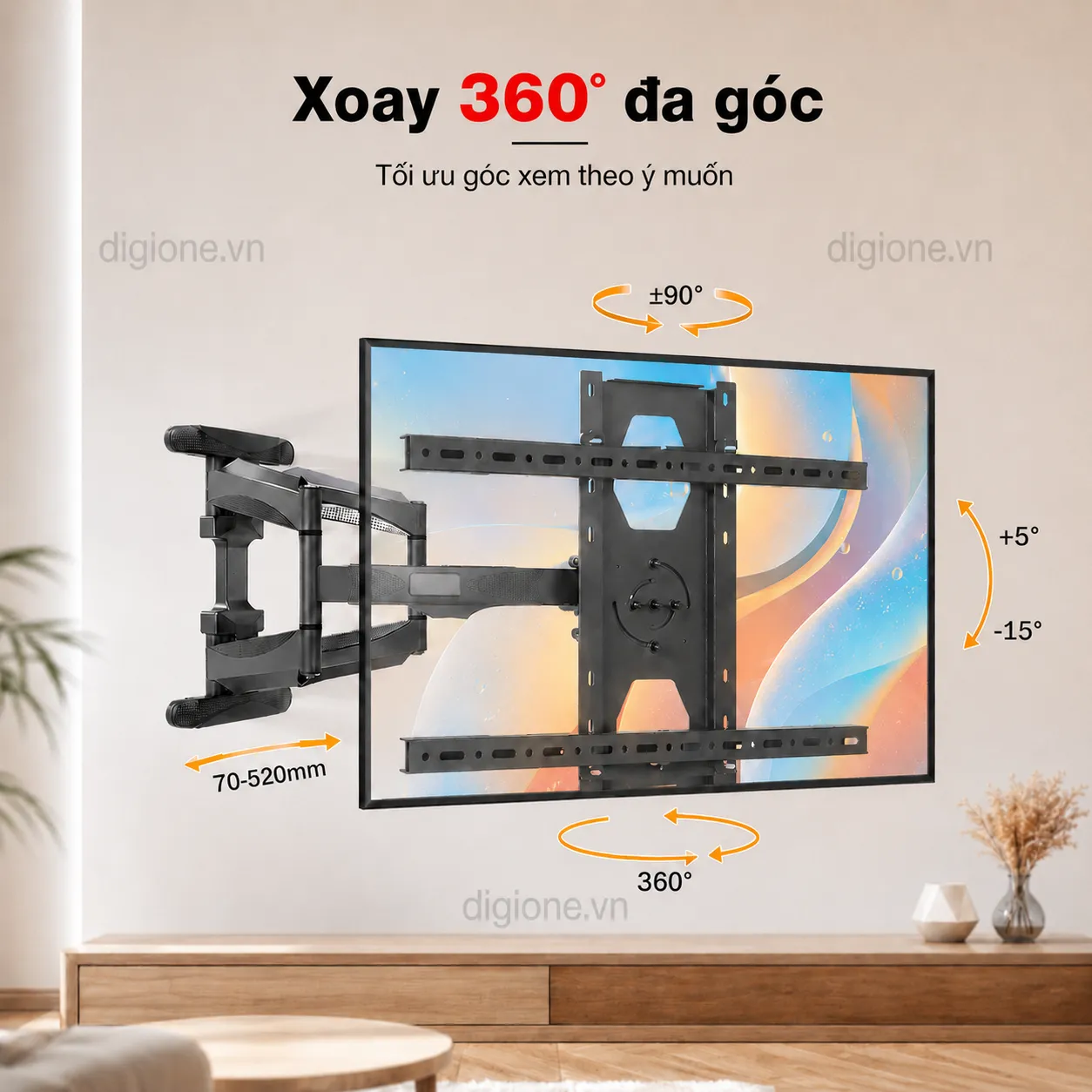 Giá Treo Tivi NS3770XZ - Khung Treo Xoay 90° Ngang Dọc TV 37-70 Inch