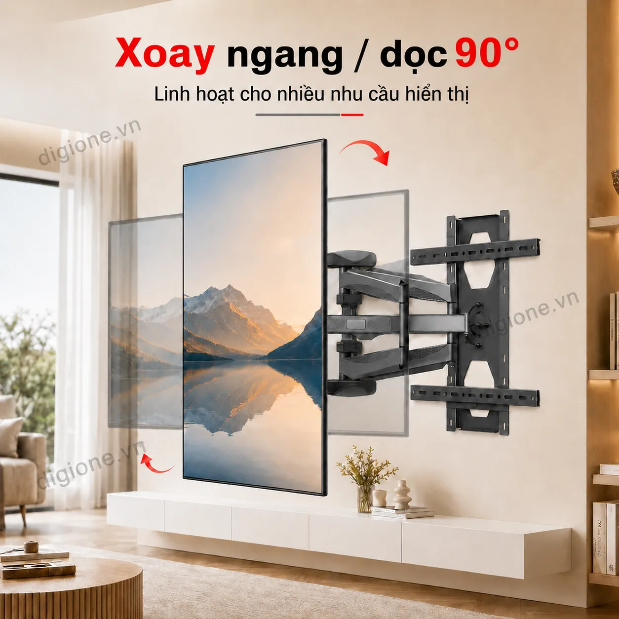 Giá Treo Tivi NS3770XZ - Khung Treo Xoay 90° Ngang Dọc TV 37-70 Inch