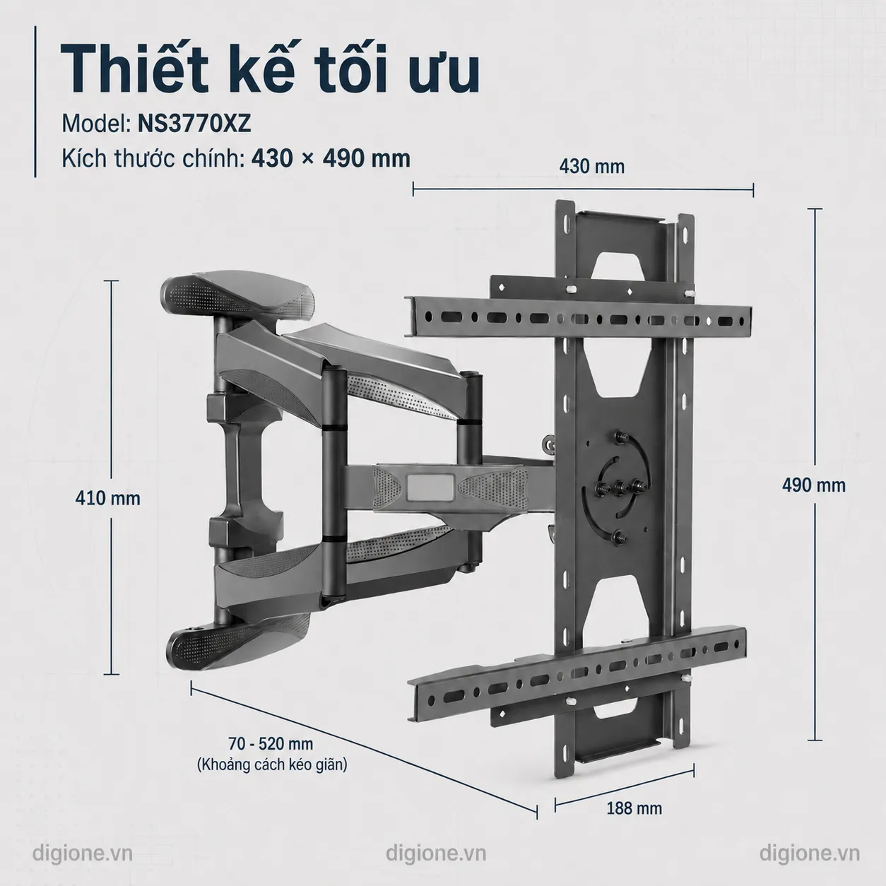 Giá Treo Tivi NS3770XZ - Khung Treo Xoay 90° Ngang Dọc TV 37-70 Inch