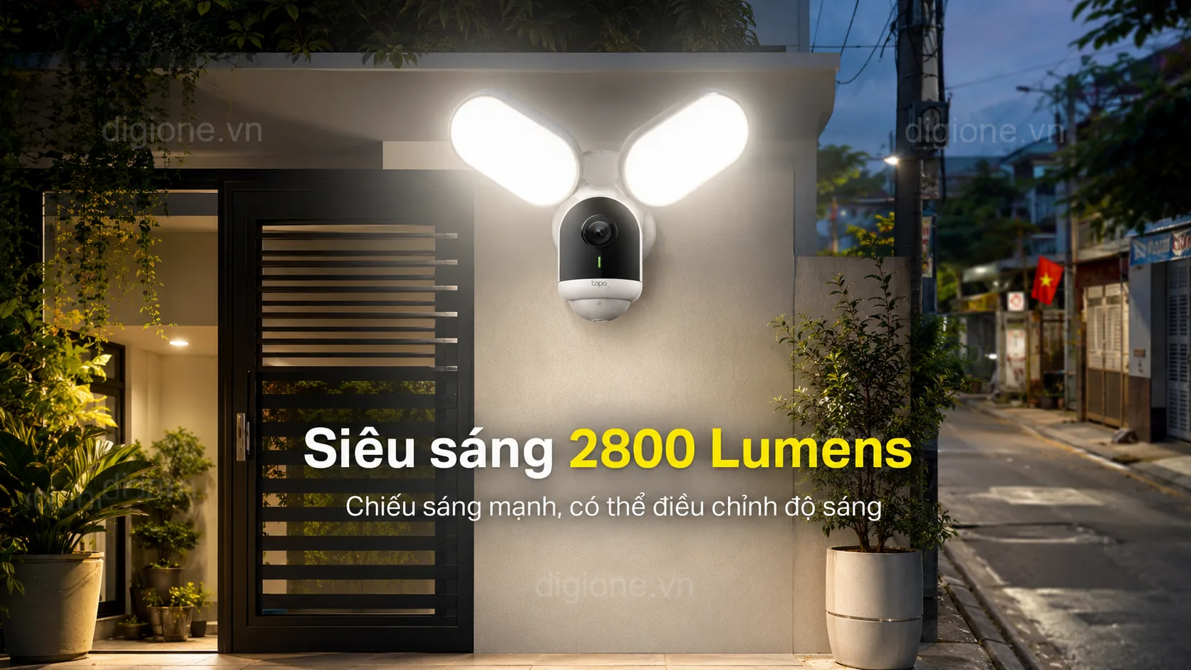 camera Tapo C720 đ&egrave;n LED si&ecirc;u s&aacute;ng 2800 lumens chiếu s&aacute;ng ngo&agrave;i trời