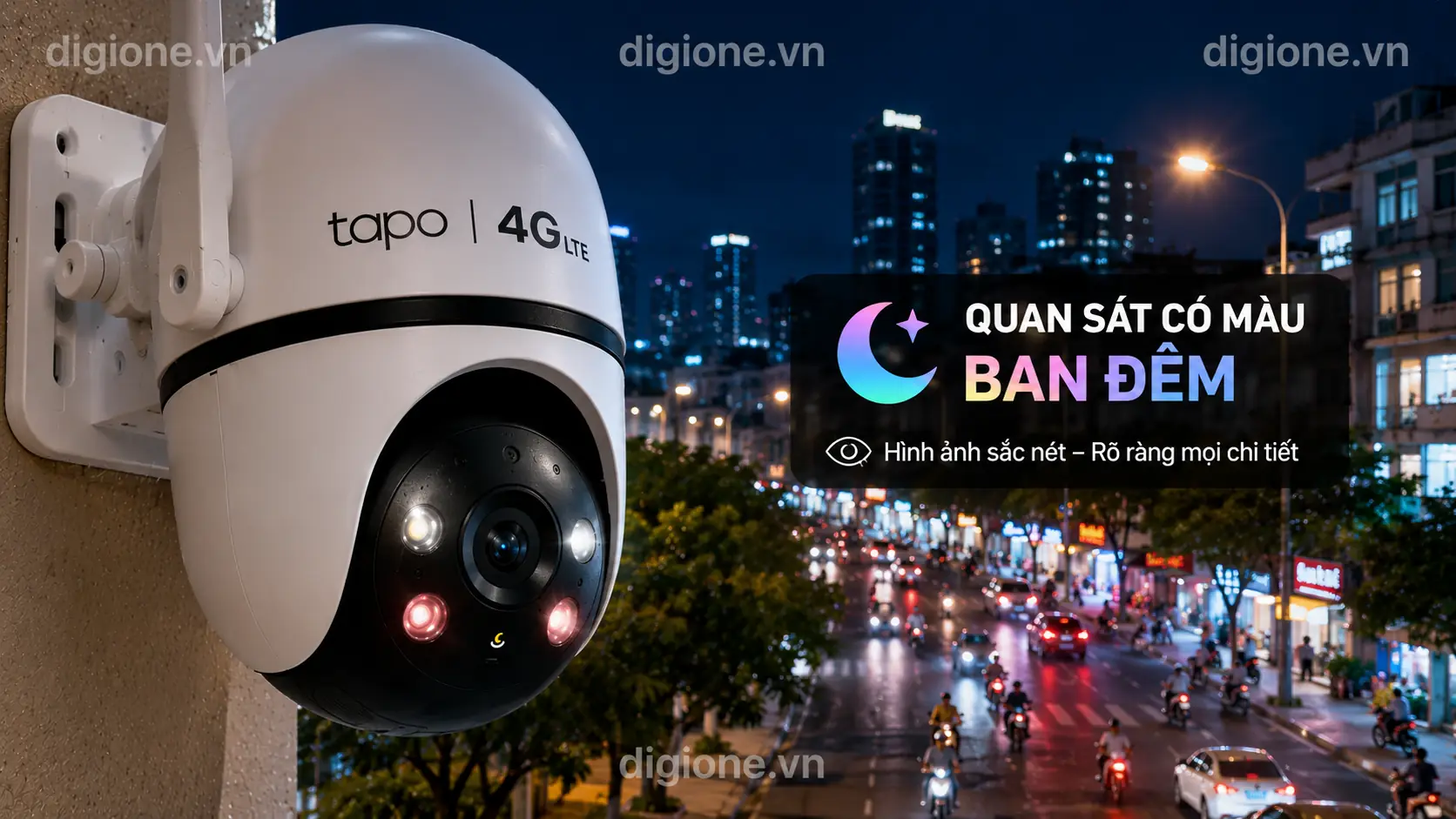Camera Tapo C501GW quan s&aacute;t c&oacute; m&agrave;u ban đ&ecirc;m h&igrave;nh ảnh sắc n&eacute;t ban đ&ecirc;m