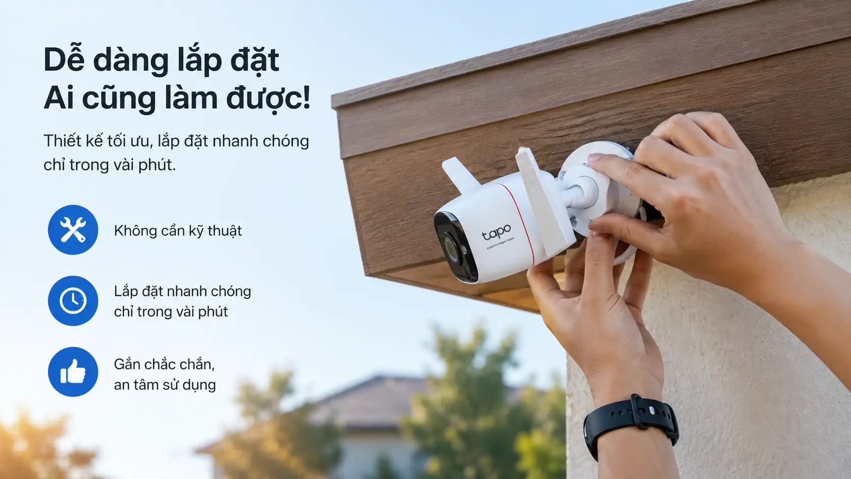 Camera Tapo C325WB dễ dàng lắp đặt nhanh chóng phù hợp nhiều vị trí