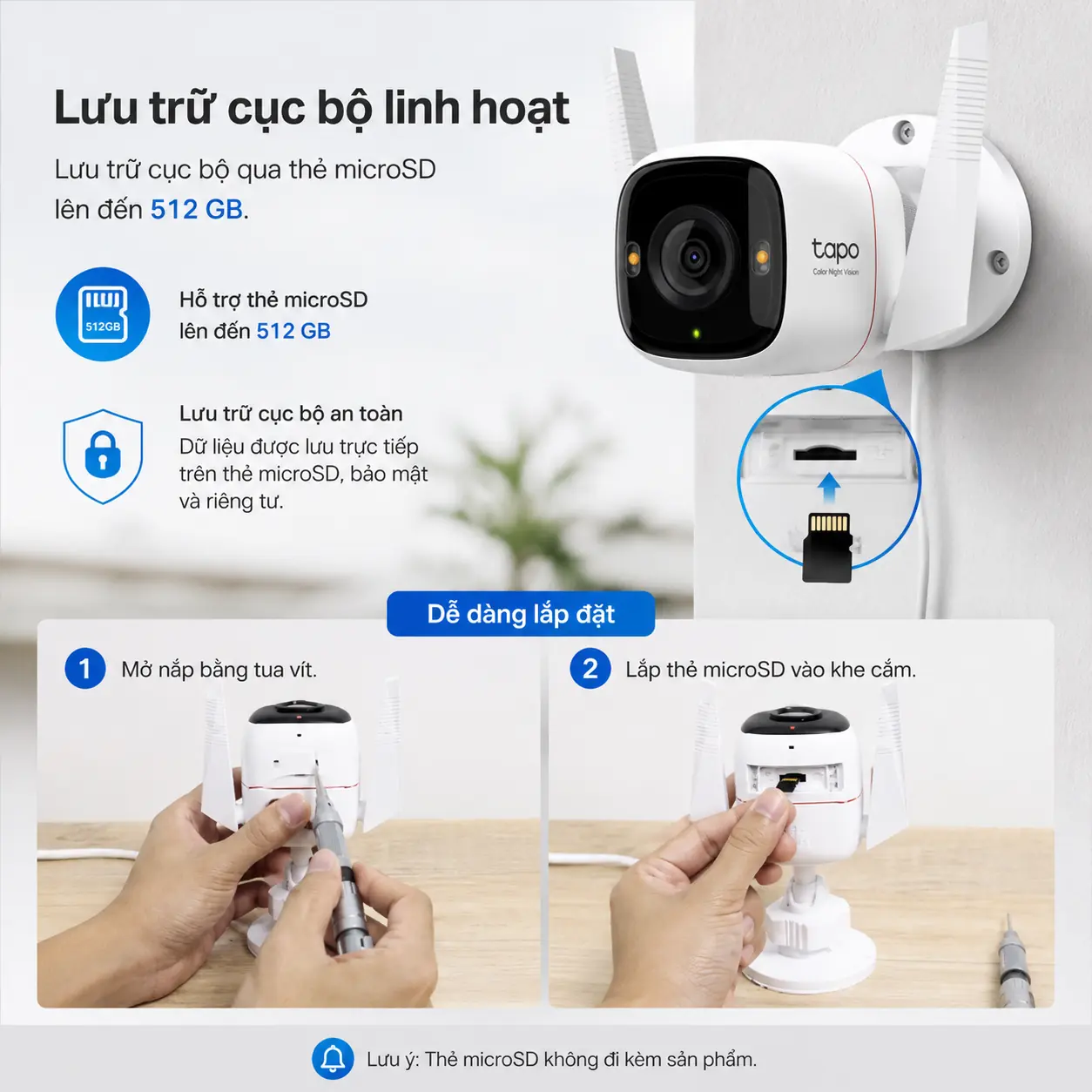 Camera TP-LINK TAPO C325WB 2K QHD F1.0 Đêm Có Màu Ngoài Trời