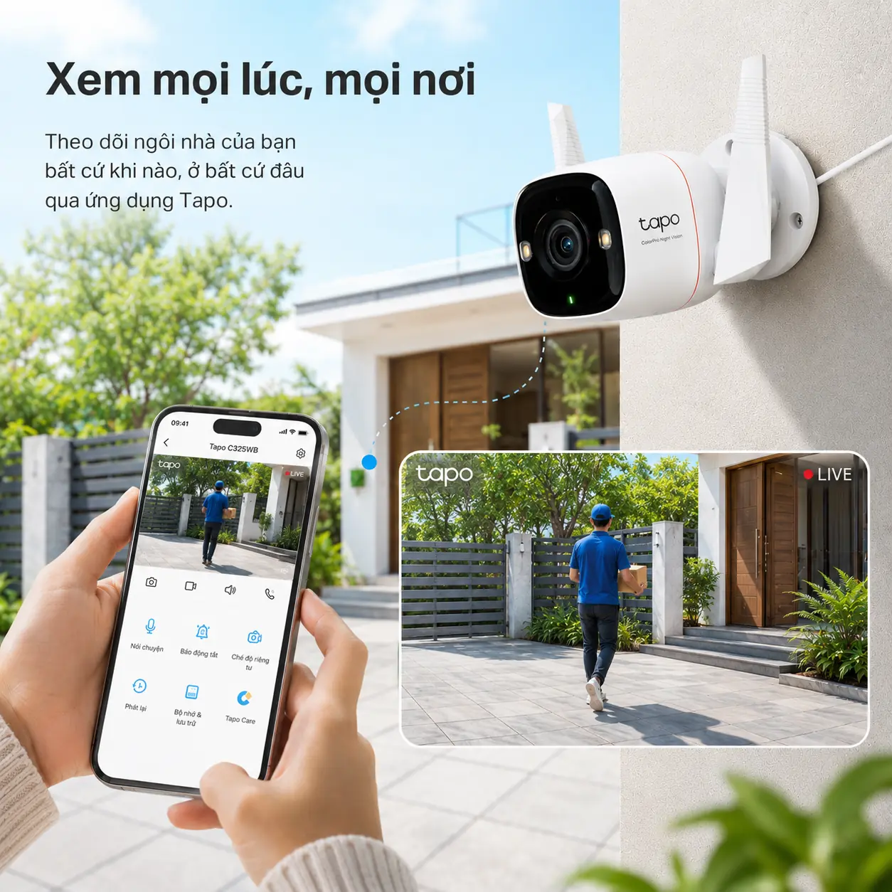 Camera TP-LINK TAPO C325WB 2K QHD F1.0 Đêm Có Màu Ngoài Trời