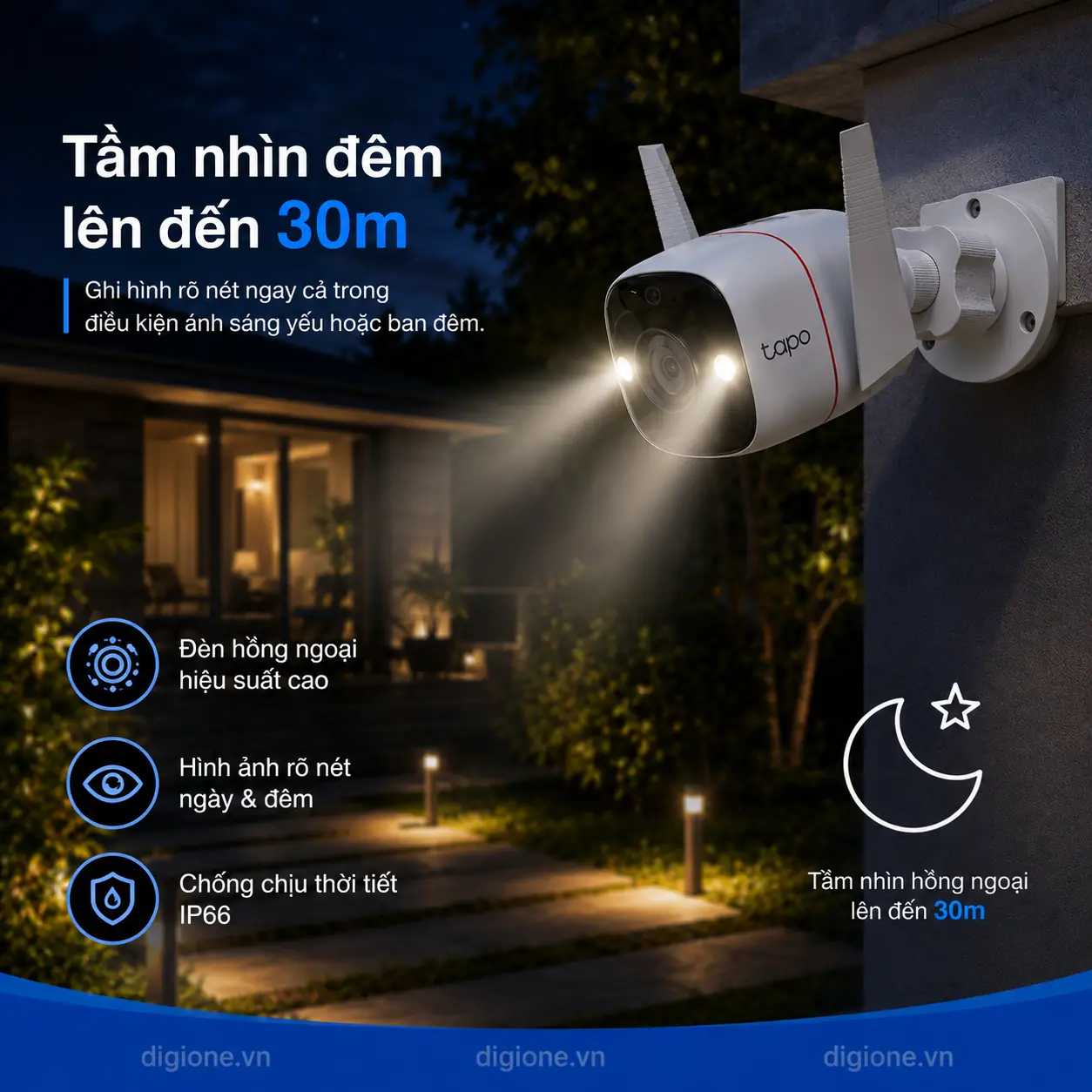 Camera TP-LINK TAPO TC65 Wi-Fi 3MP Ngoài Trời IP66