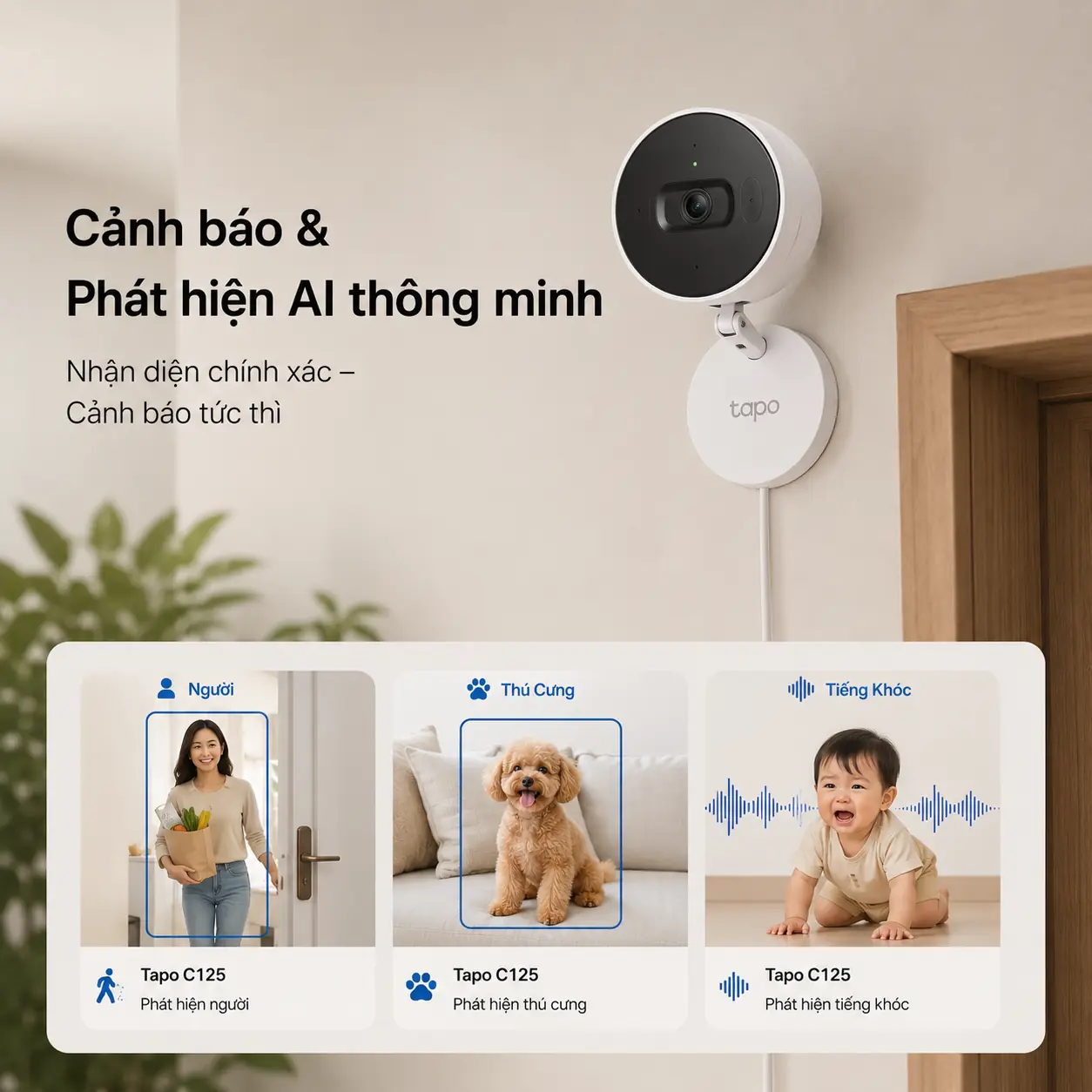 Camera TP-LINK TAPO C125 AI Wi-Fi 2K QHD HomeKit Trong Nhà