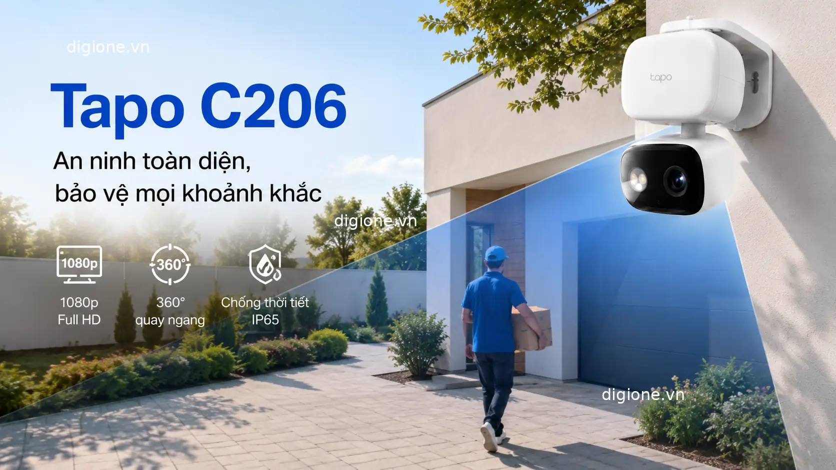 Camera Tapo C206 an ninh ngo&agrave;i trời gi&aacute;m s&aacute;t sắc n&eacute;t ng&agrave;y v&agrave; đ&ecirc;m