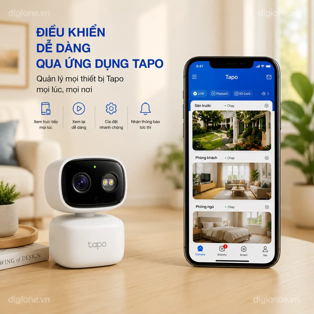 Camera TP-LINK TAPO C206 Wi-Fi 1080P Xoay Trong/Ngoài Nhà