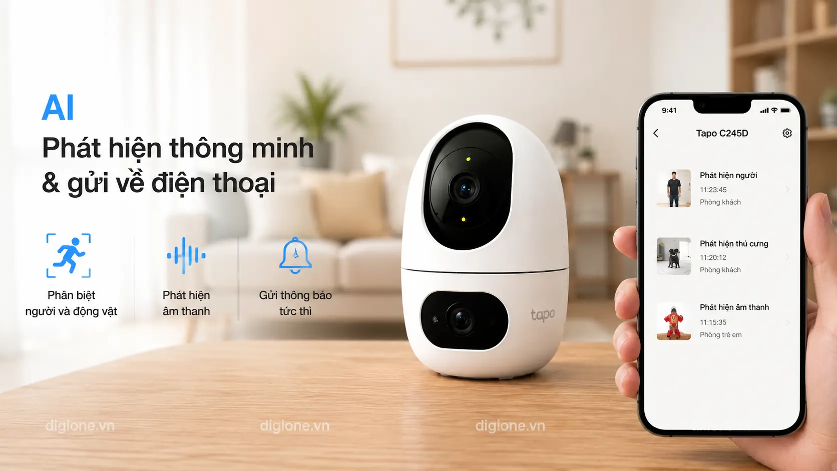 Camera Tapo C245D AI Smart Detection cảnh b&aacute;o th&ocirc;ng minh bảo vệ an ninh