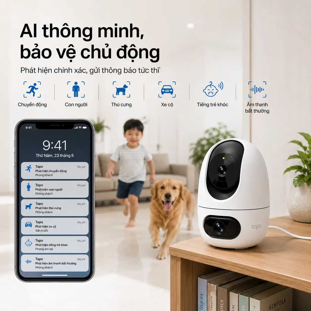 Camera TP-LINK TAPO C245D Dual Lens 2K Pan/Tilt Trong Nhà AI