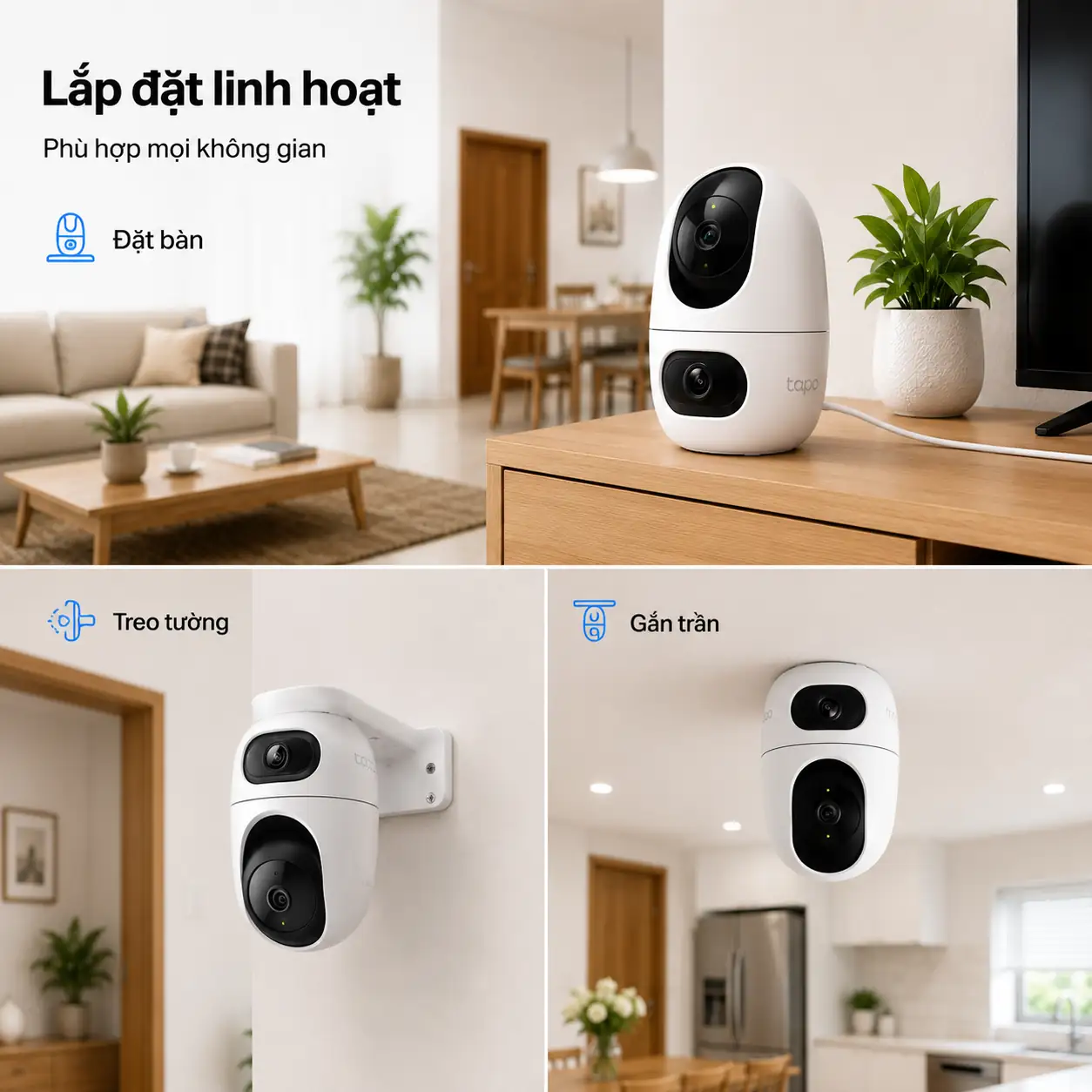 Camera TP-LINK TAPO C245D Dual Lens 2K Pan/Tilt Trong Nhà AI