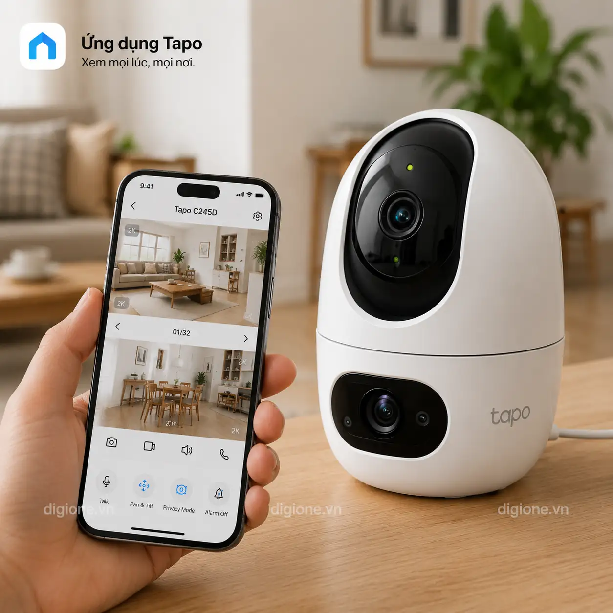Camera TP-LINK TAPO C245D Dual Lens 2K Pan/Tilt Trong Nhà AI
