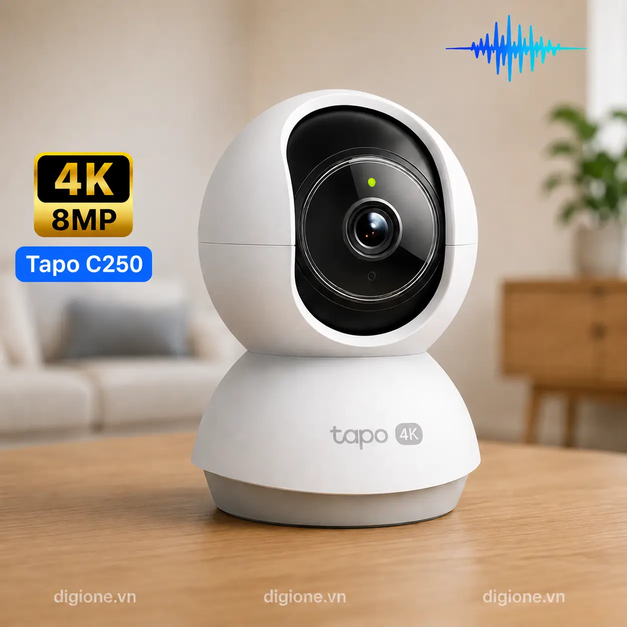 Camera TP-LINK TAPO C250 4K 8MP AI Pan/Tilt Trong Nhà
