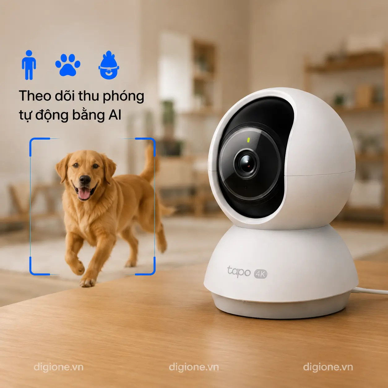 Camera TP-LINK TAPO C250 4K 8MP AI Pan/Tilt Trong Nhà