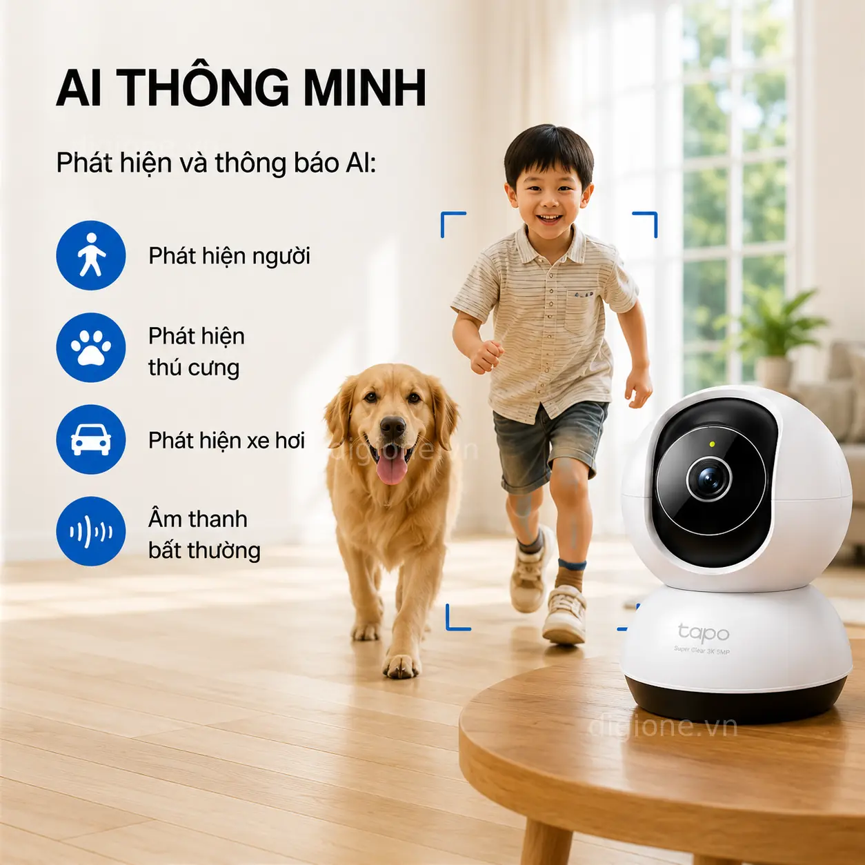 Camera TP-LINK TAPO TC74 AI Wi-Fi 3K Xoay 360° Trong Nhà