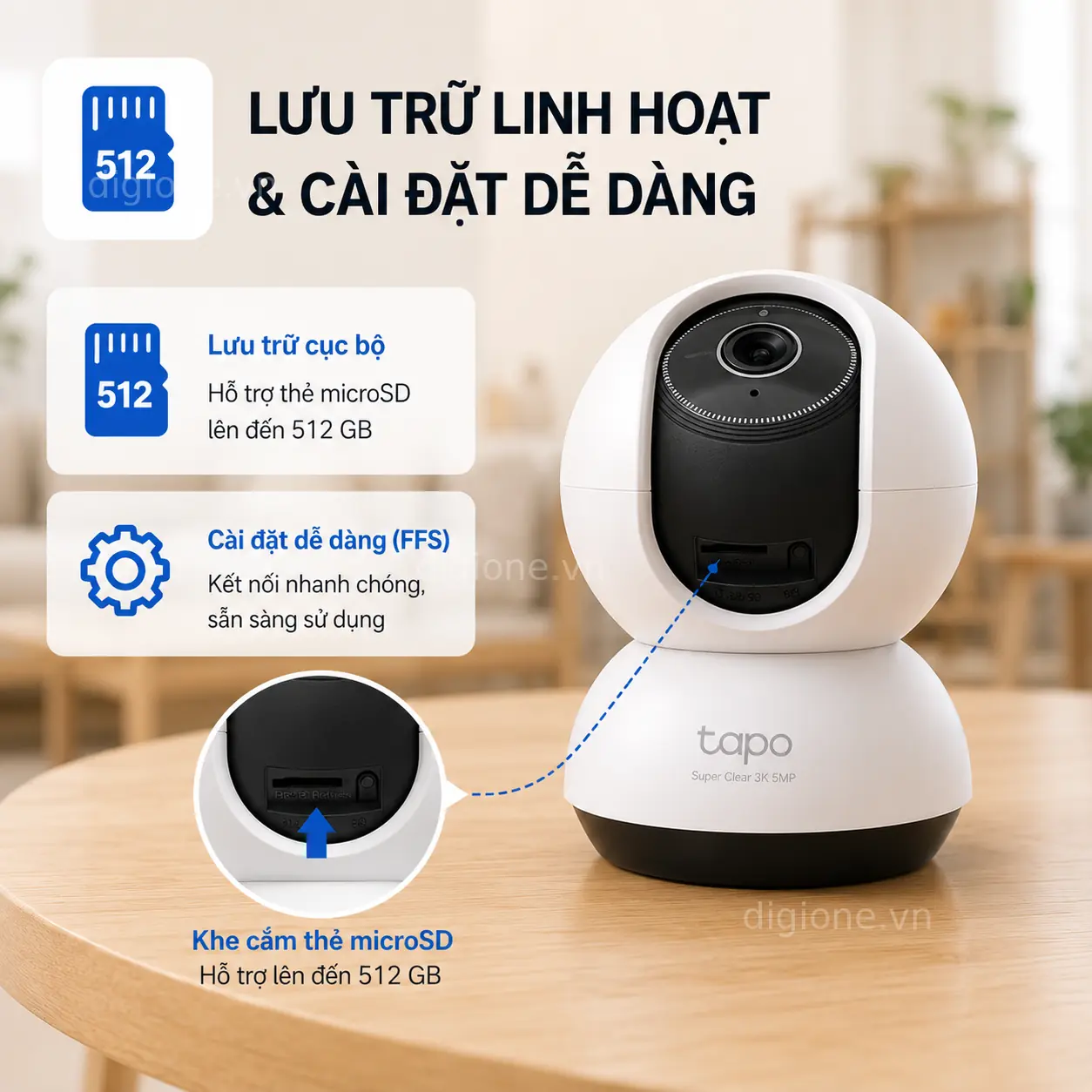 Camera TP-LINK TAPO TC74 AI Wi-Fi 3K Xoay 360° Trong Nhà