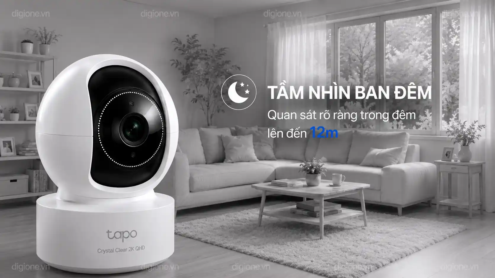 Camera Tapo C222 tầm nhìn ban đêm hồng ngoại sắc nét cả trong bóng tối