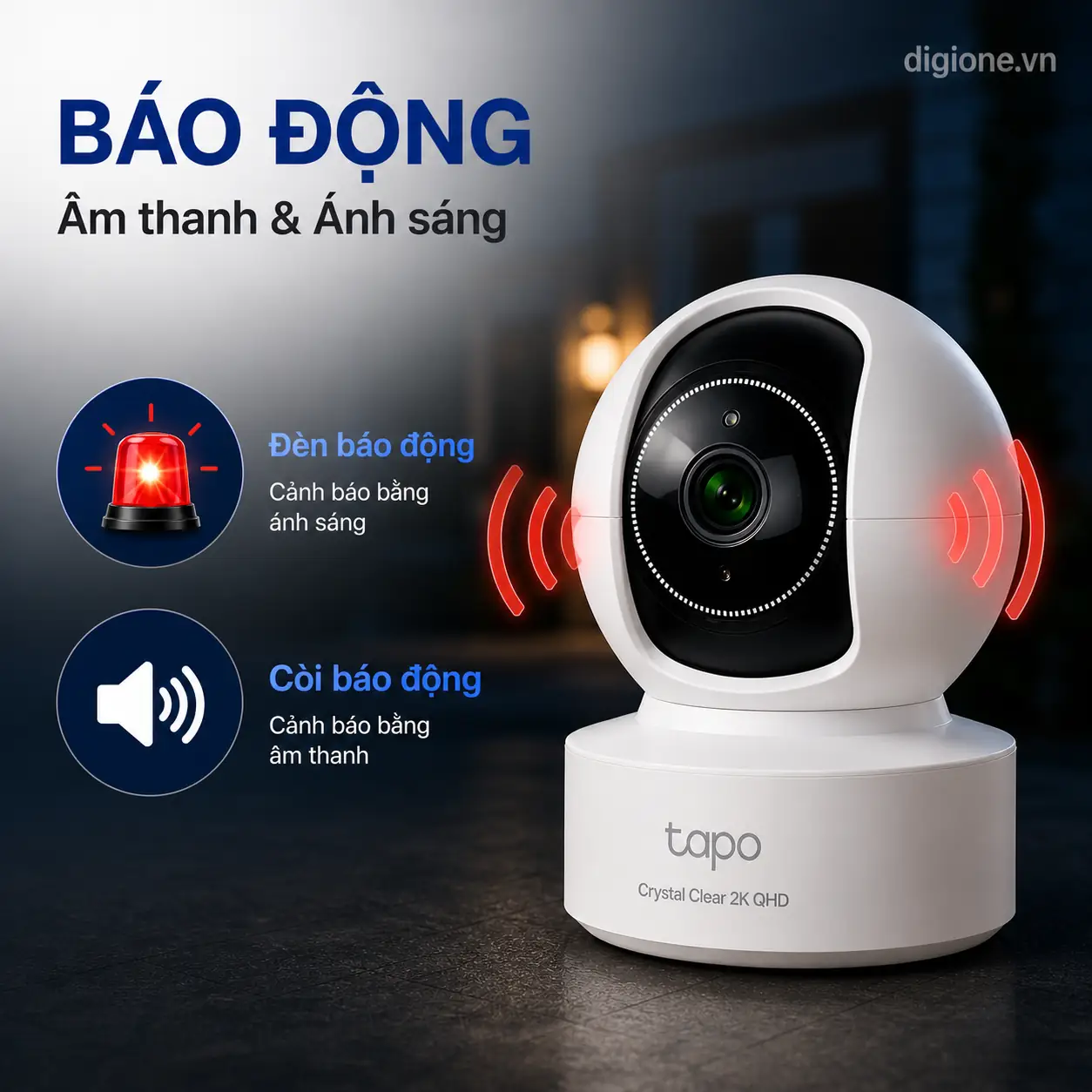 Camera TP-LINK TAPO C222 AI Wi-Fi 2K QHD Xoay 360° Trong Nhà
