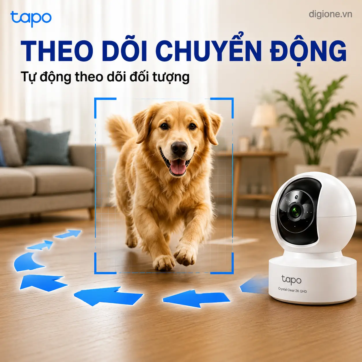 Camera TP-LINK TAPO C222 AI Wi-Fi 2K QHD Xoay 360° Trong Nhà