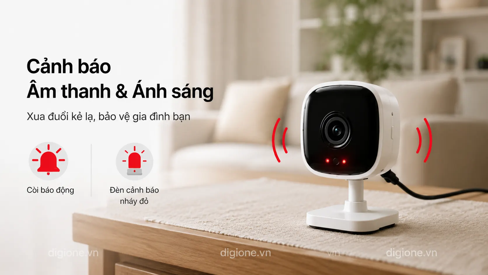 Camera Tapo C110 cảnh b&aacute;o bằng &acirc;m thanh v&agrave; &aacute;nh s&aacute;ng khi ph&aacute;t hiện bất thường