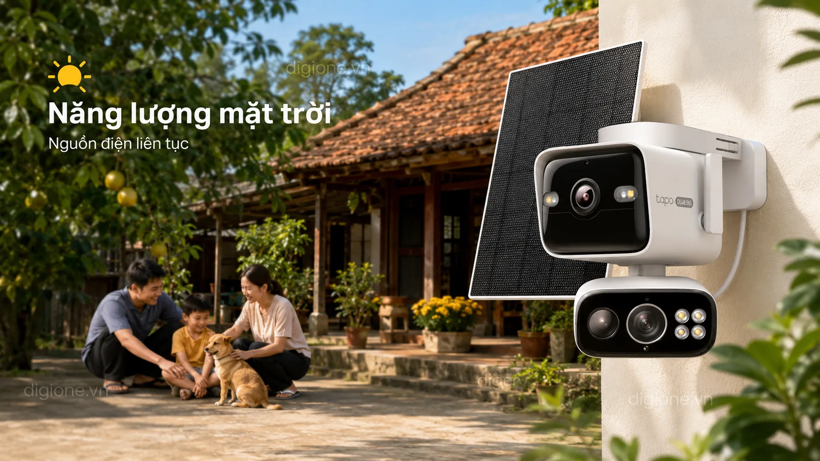 camera Tapo dual lens solar kit năng lượng mặt trời độc lập kh&ocirc;ng cần điện
