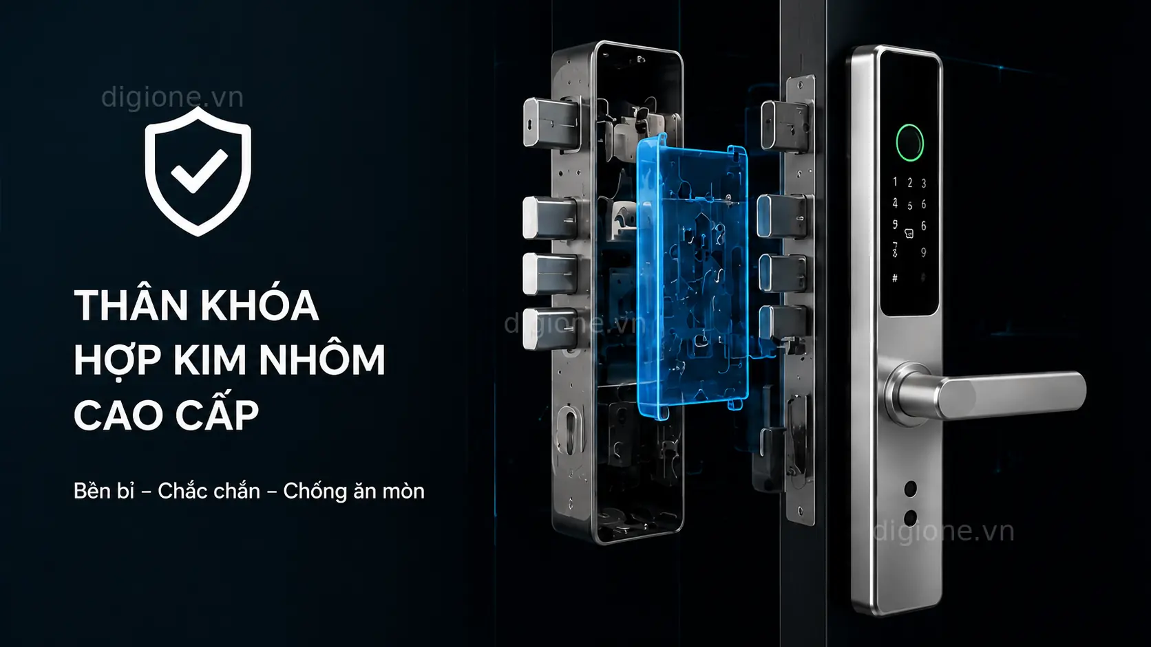 Kh&oacute;a cửa điện tử Andu A129 th&acirc;n kh&oacute;a cao cấp vận h&agrave;nh bền bỉ v&agrave; chắc chắn