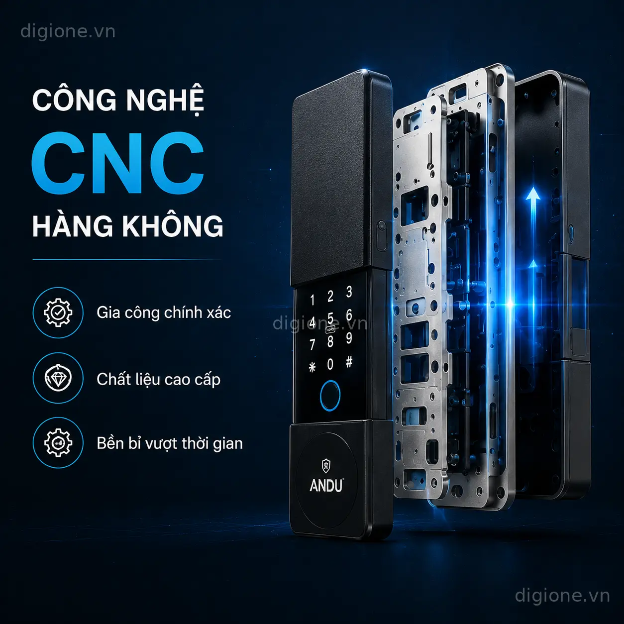 Khoá Cửa Cổng Andu A321 - Mở Khoá 2 Mặt Cao Cấp