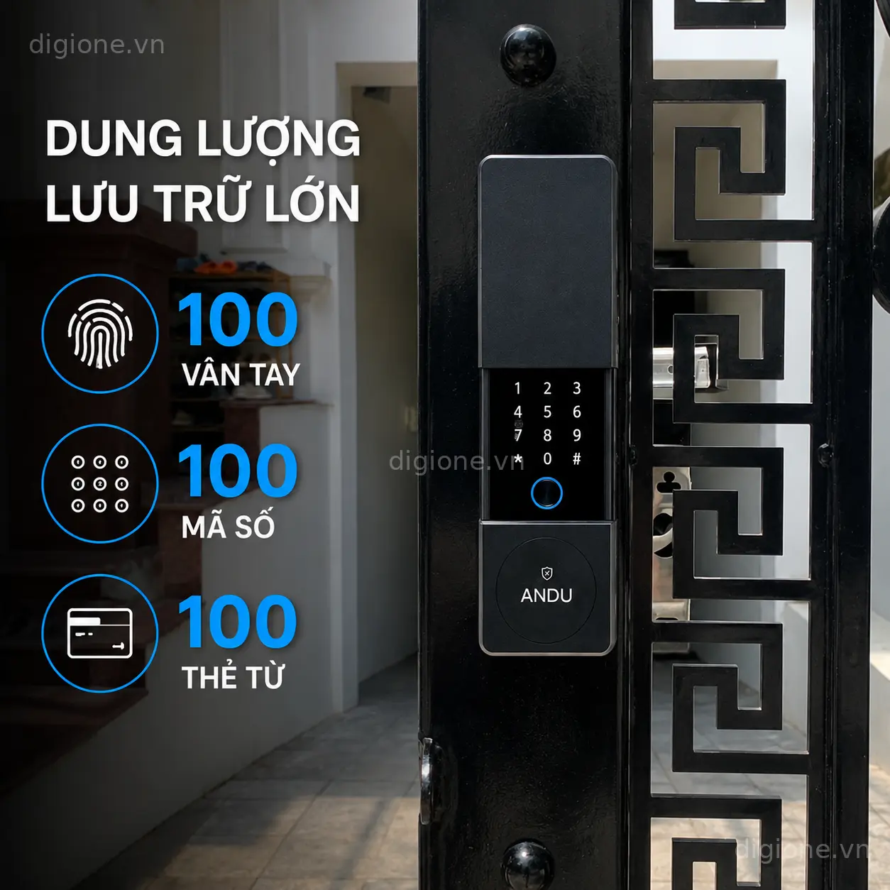 Khoá Cửa Cổng Andu A321 - Mở Khoá 2 Mặt Cao Cấp