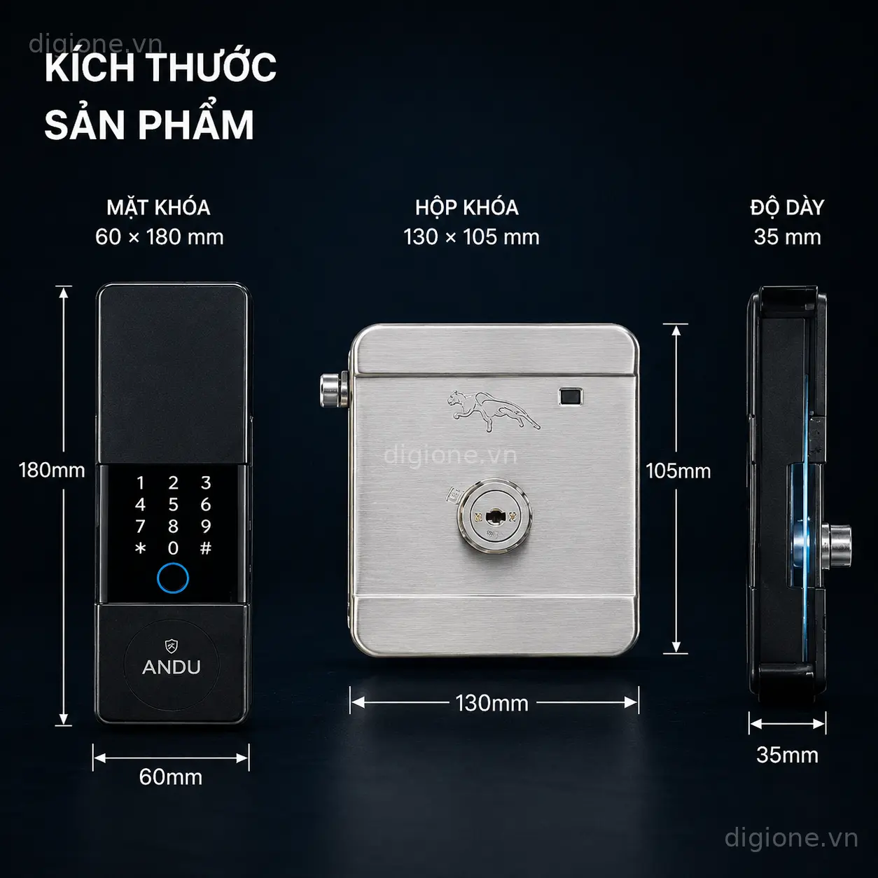 Khoá Cửa Cổng Andu A321 - Mở Khoá 2 Mặt Cao Cấp