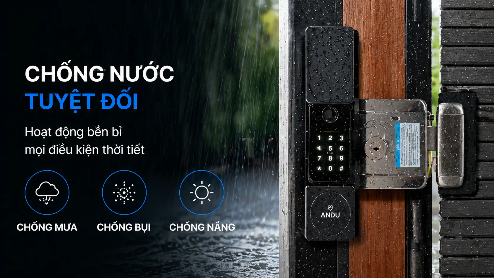 Kh&oacute;a cửa cổng sắt Andu A321 hỗ trợ 4 phương thức mở kh&oacute;a tiện lợi v&agrave; an to&agrave;n