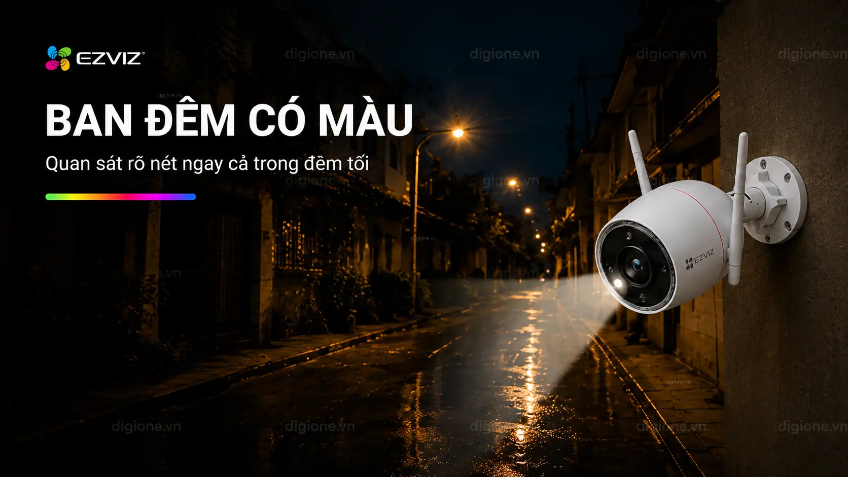 Camera Ezviz H3c 3K 5MP quan s&aacute;t ban đ&ecirc;m c&oacute; m&agrave;u h&igrave;nh ảnh r&otilde; n&eacute;t