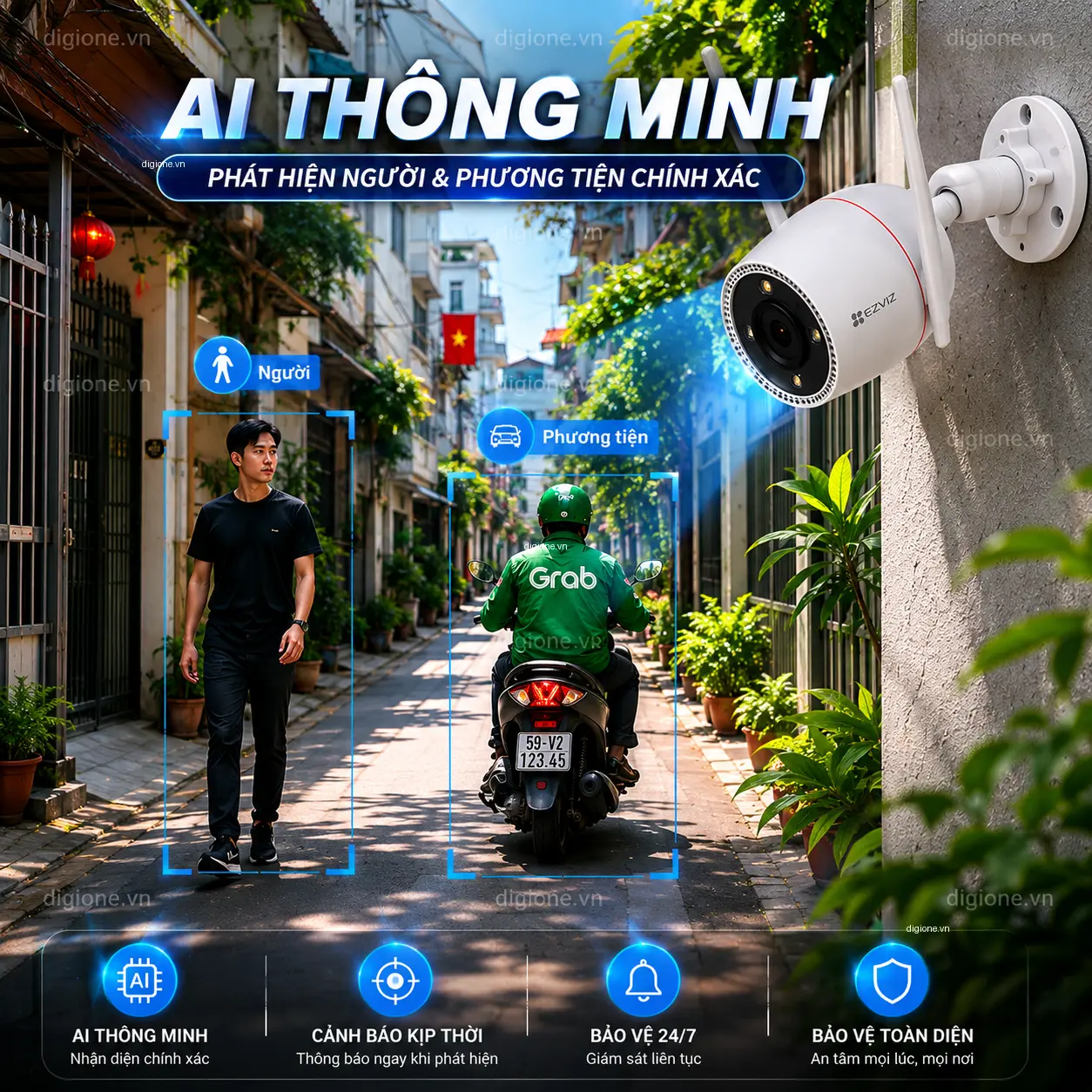 Camera EZVIZ H3C 3K 5MP - Có Màu Ban Đêm
