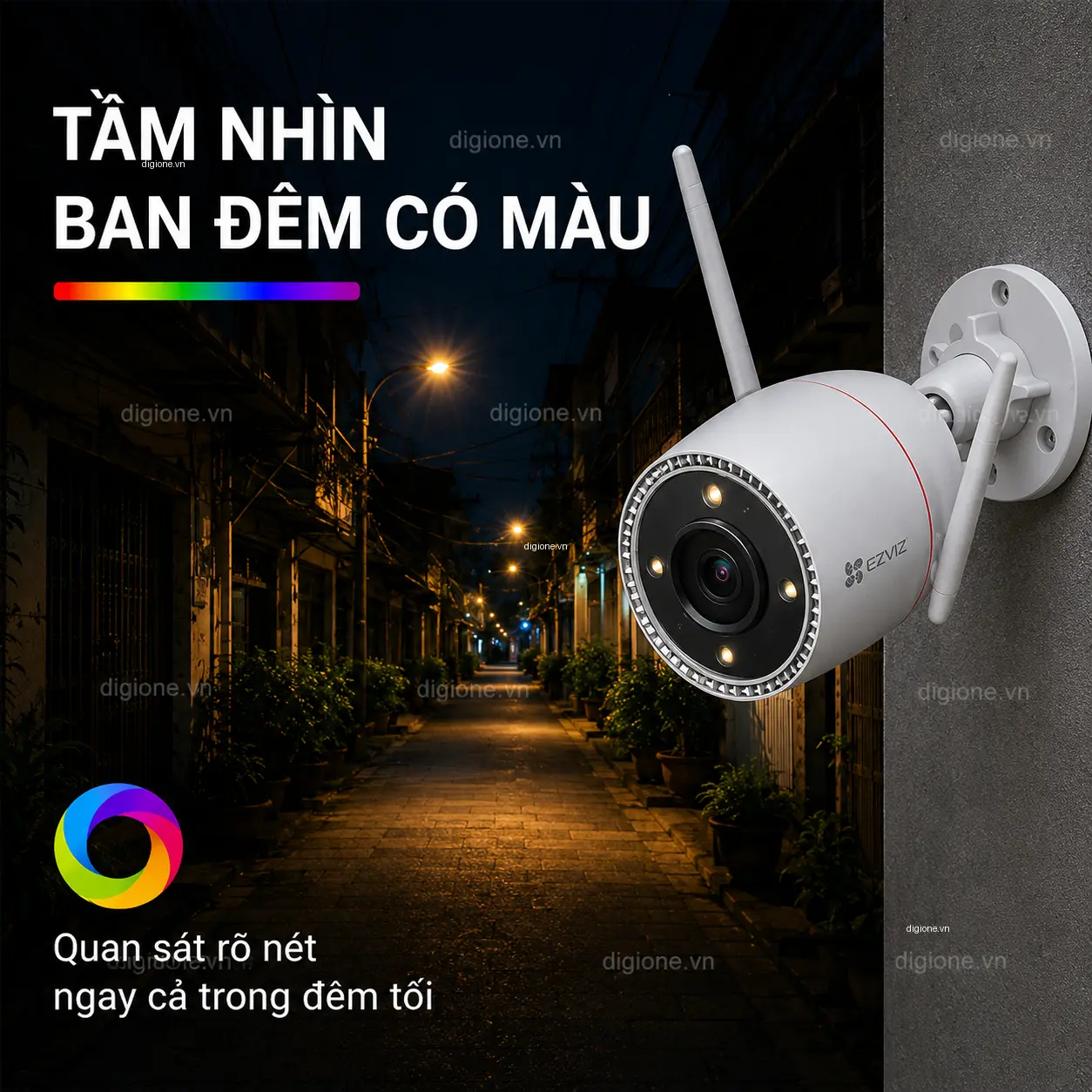Camera EZVIZ H3C 3K 5MP - Có Màu Ban Đêm