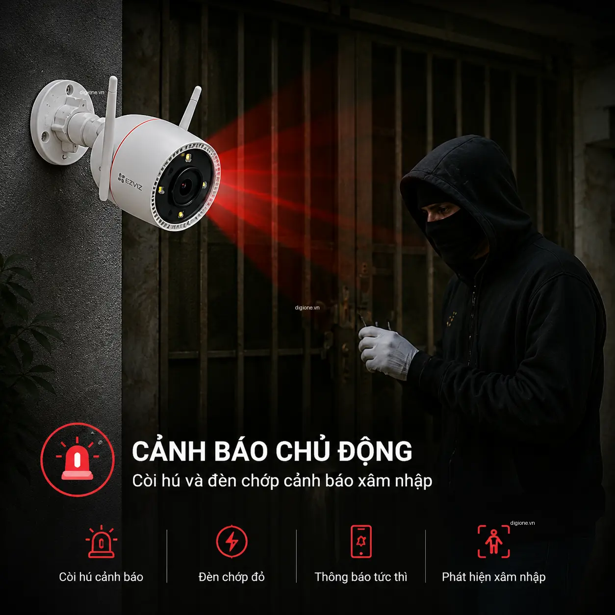 Camera EZVIZ H3C 3K 5MP - Có Màu Ban Đêm
