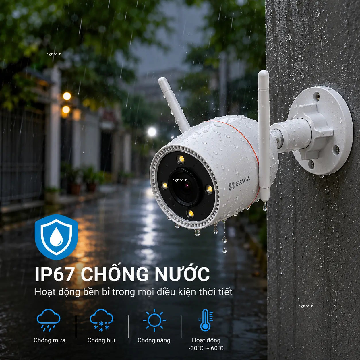 Camera EZVIZ H3C 3K 5MP - Có Màu Ban Đêm