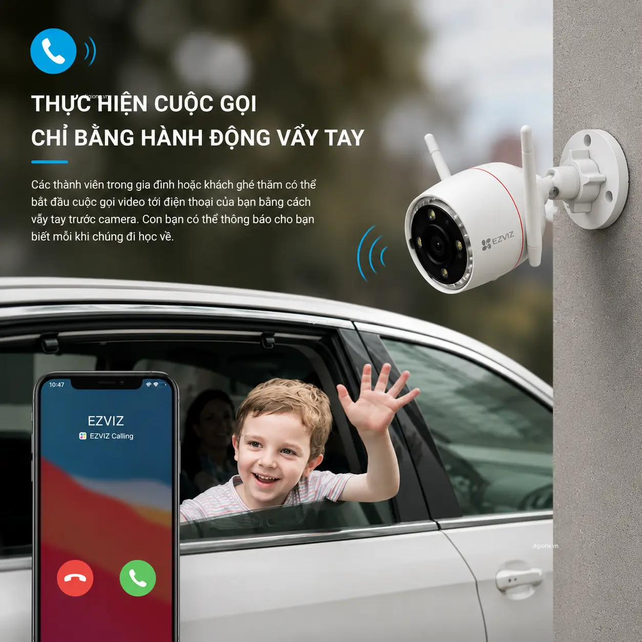 Camera EZVIZ H3C 3K 5MP - Có Màu Ban Đêm